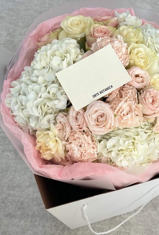 Пышный букет с гортензиями