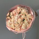 Розовый круглый букет с гортензиями L